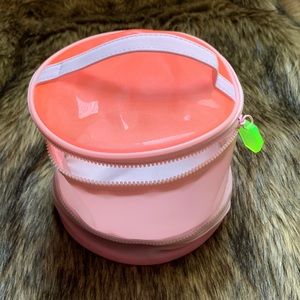 New Limited Edition Round Two Toer Pink Drunk Elephant Cosmetic Case Bag